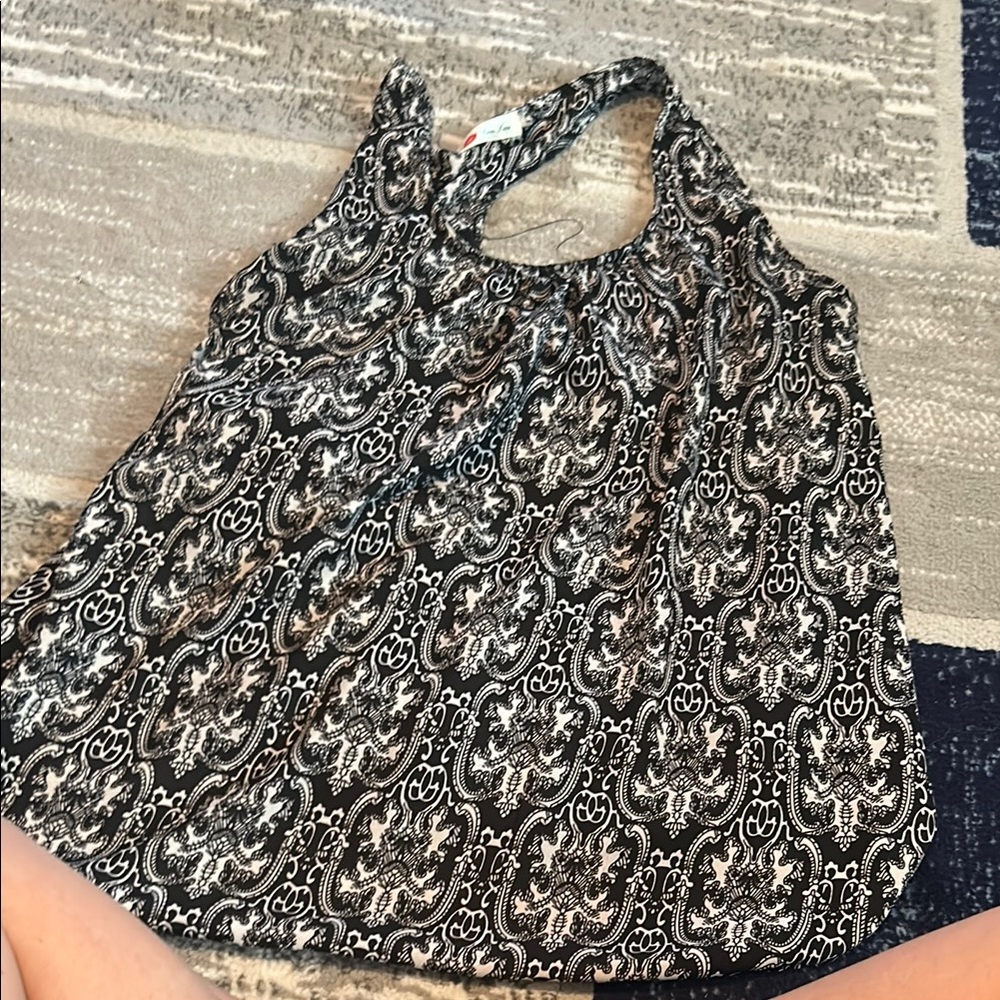 Black and White Patterned Women's Bag